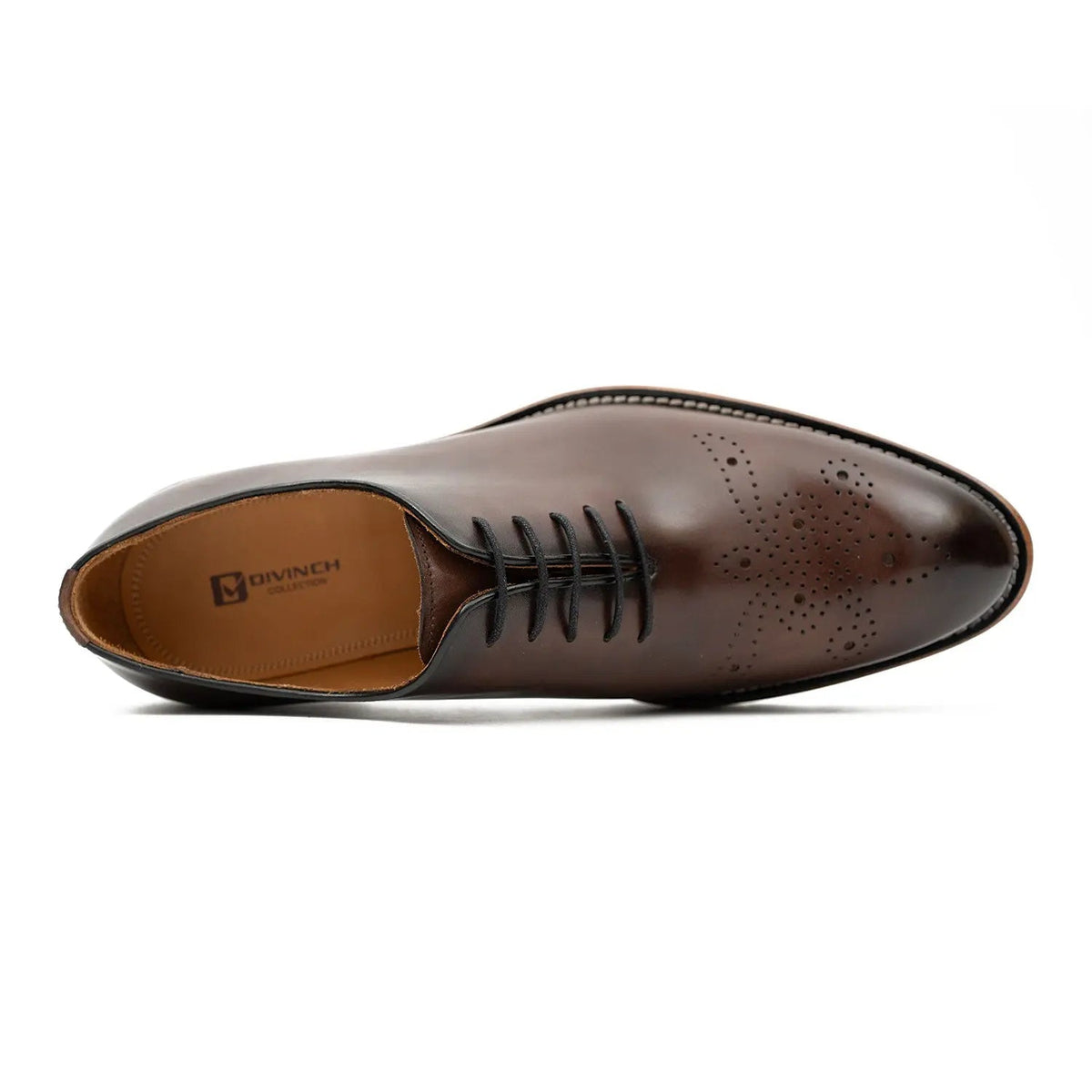 Coffee Brown Plain-Toe Cow Leather Oxford Shoes