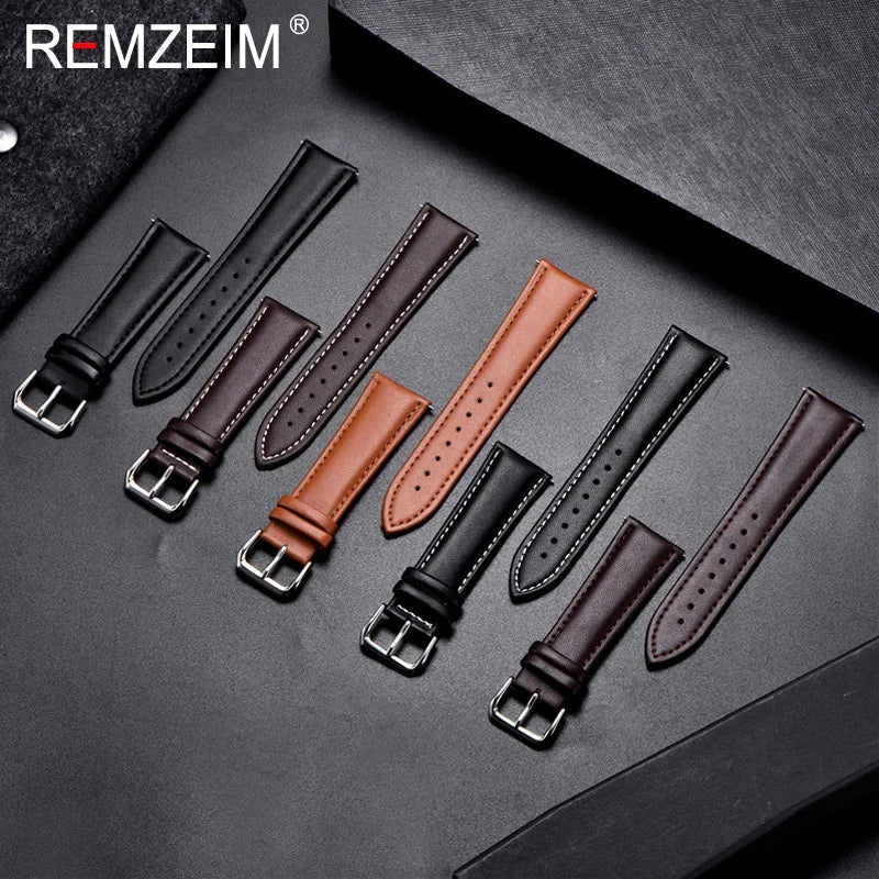 OnePlus Leather Watch Band, Soft Calfskin Strap with Silver Buckle