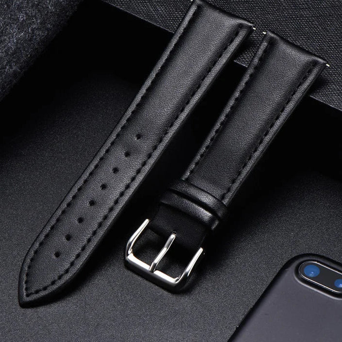 Motorola Moto Watch Band, Soft Calfskin Leather Strap, Steel Buckle