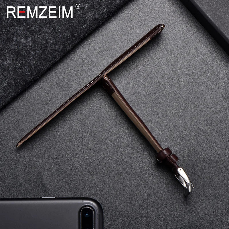 OnePlus Leather Watch Band, Soft Calfskin Strap with Silver Buckle