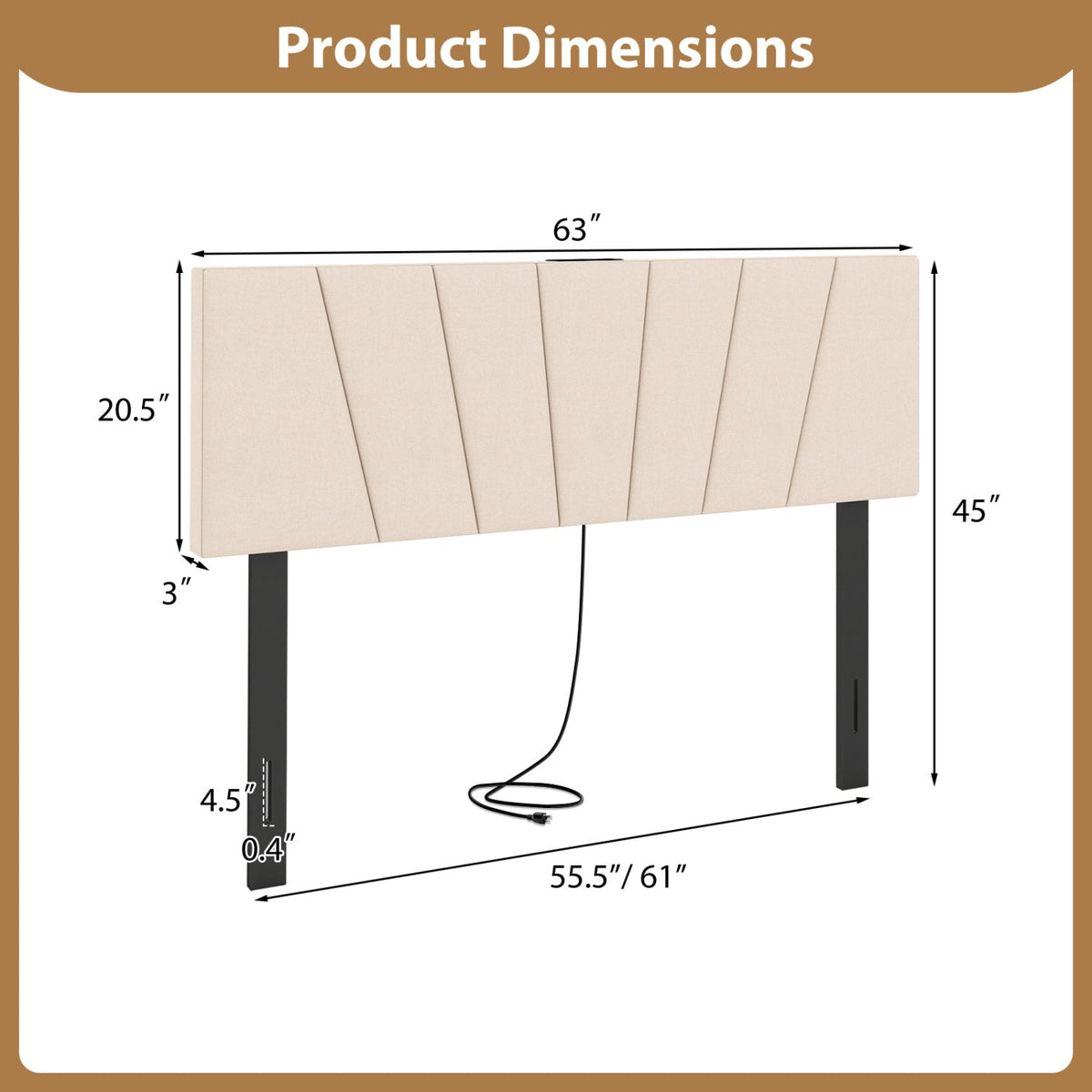 Headboard for Queen and Full Size Bed Geometric Upholstered Head Board