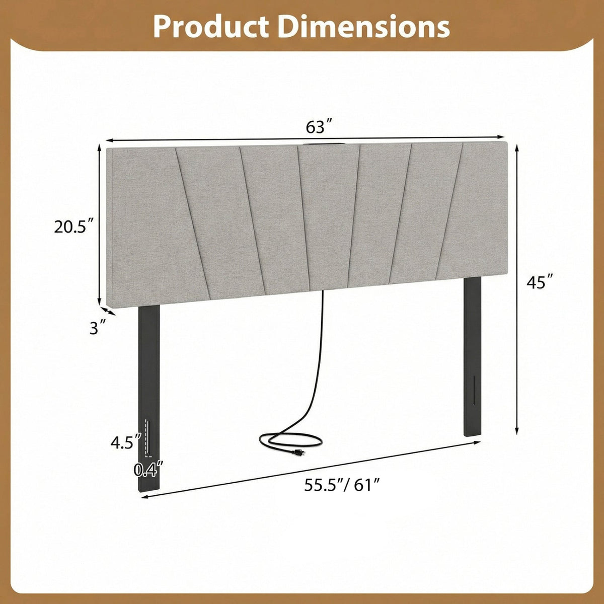 Headboard for Queen and Full Size Bed Geometric Upholstered Head Board