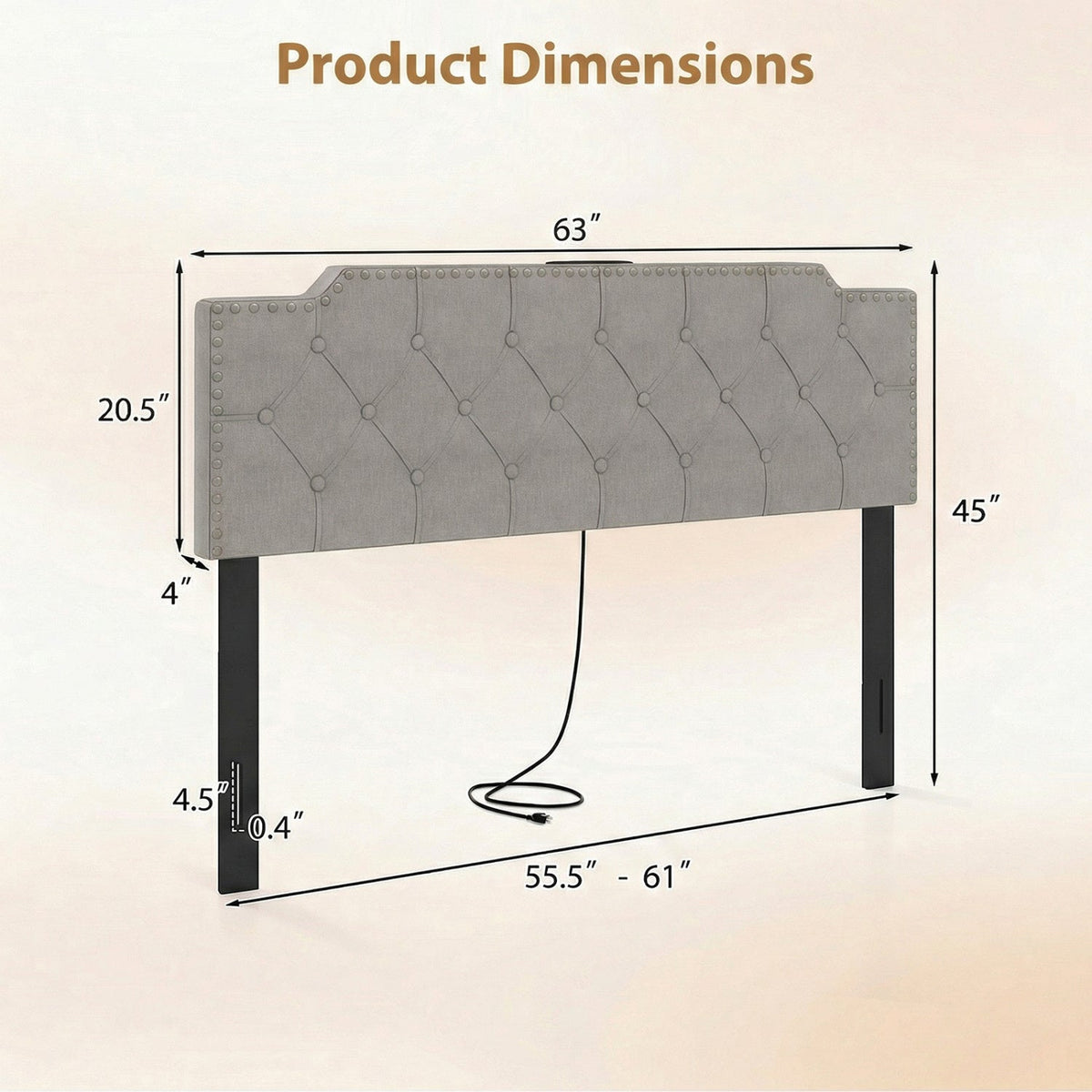 Headboard for Queen and Full Size Bed Rivet Tufted Upholstered Head Board