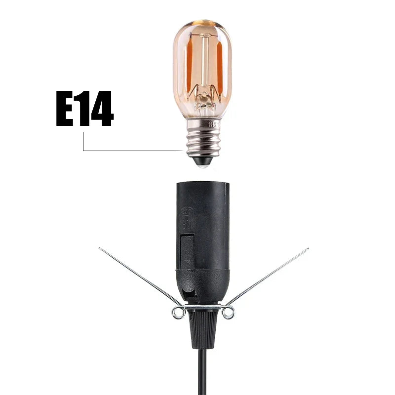 Cable de lámpara con interruptor regulador E14 Soporte de lámpara colgante Casquillo de bombillas Enchufe europeo Cable de alimentación de 1,8 m Base de lámpara de lava