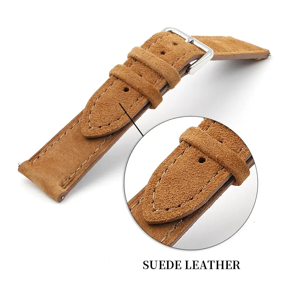 Ticwatch Suede Leather Strap - Soft, Stylish, Comfortable