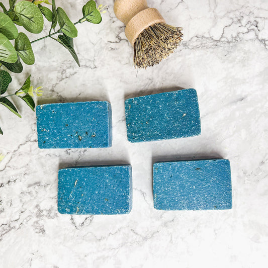 Blueberry Oatmeal Sea Salt Exfoliating Soap Bar With Ground Oats Gentle Blueberry Scent
