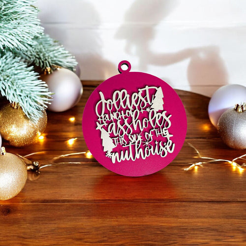Imperfect Jolliest Handcrafted Wooden 3D Christmas Ornament Set Limited Edition Tree Decor