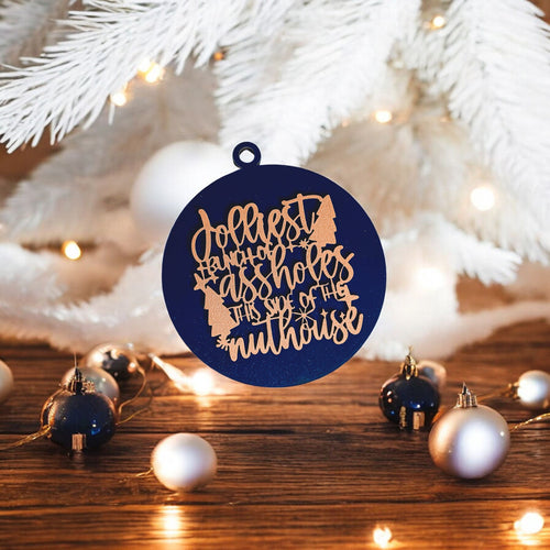 Imperfect Jolliest Handcrafted Wooden 3D Christmas Ornament Set Limited Edition Tree Decor