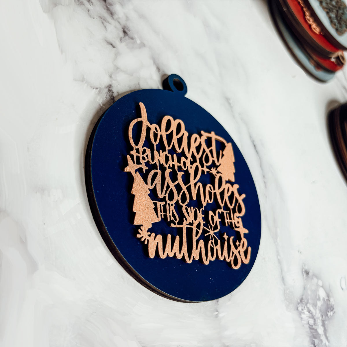 Imperfect Jolliest Handcrafted Wooden 3D Christmas Ornament Set Limited Edition Tree Decor