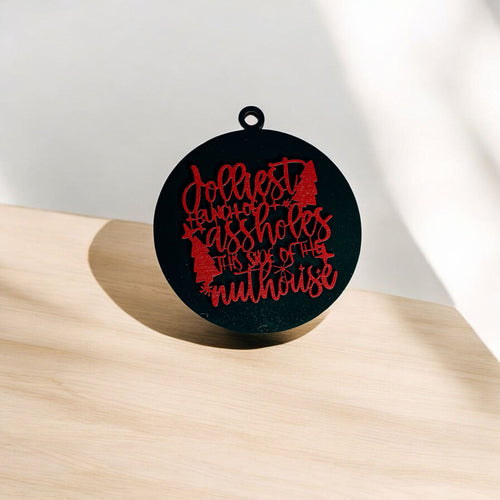 Imperfect Jolliest Handcrafted Wooden 3D Christmas Ornament Set Limited Edition Tree Decor