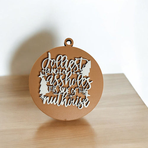 Imperfect Jolliest Handcrafted Wooden 3D Christmas Ornament Set Limited Edition Tree Decor