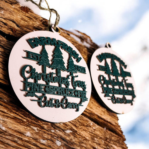 Handcrafted 3D Wooden Christmas Ornaments Farm Fresh Imperfect Set Tree Hanging Holiday Decor