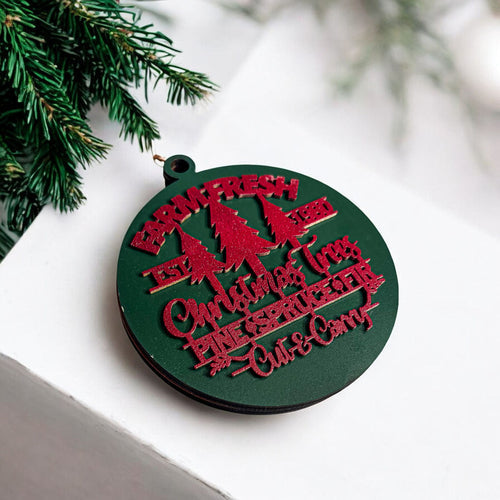 Handcrafted 3D Wooden Christmas Ornaments Farm Fresh Imperfect Set Tree Hanging Holiday Decor