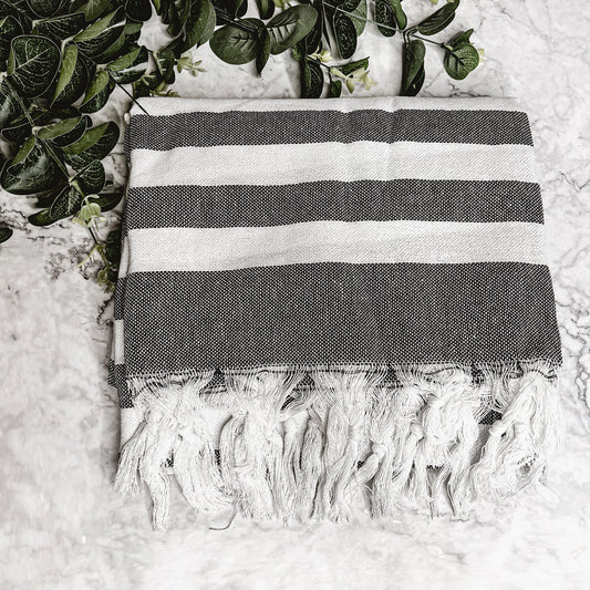 Turkish Cotton Towel 180 GSM Lightweight Peshtemal Beach Towel Striped