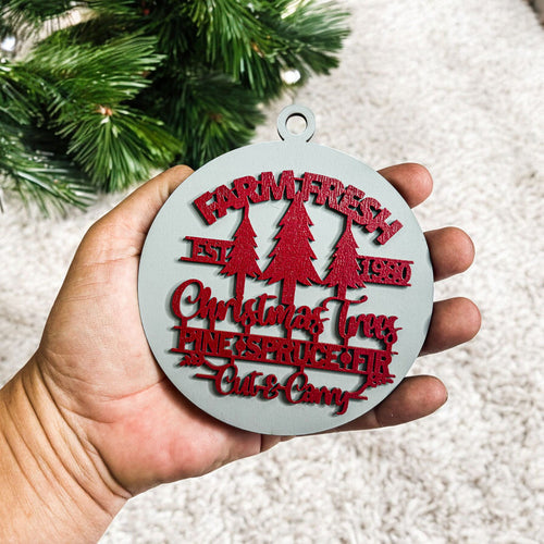 Handcrafted 3D Wooden Christmas Ornaments Farm Fresh Imperfect Set Tree Hanging Holiday Decor