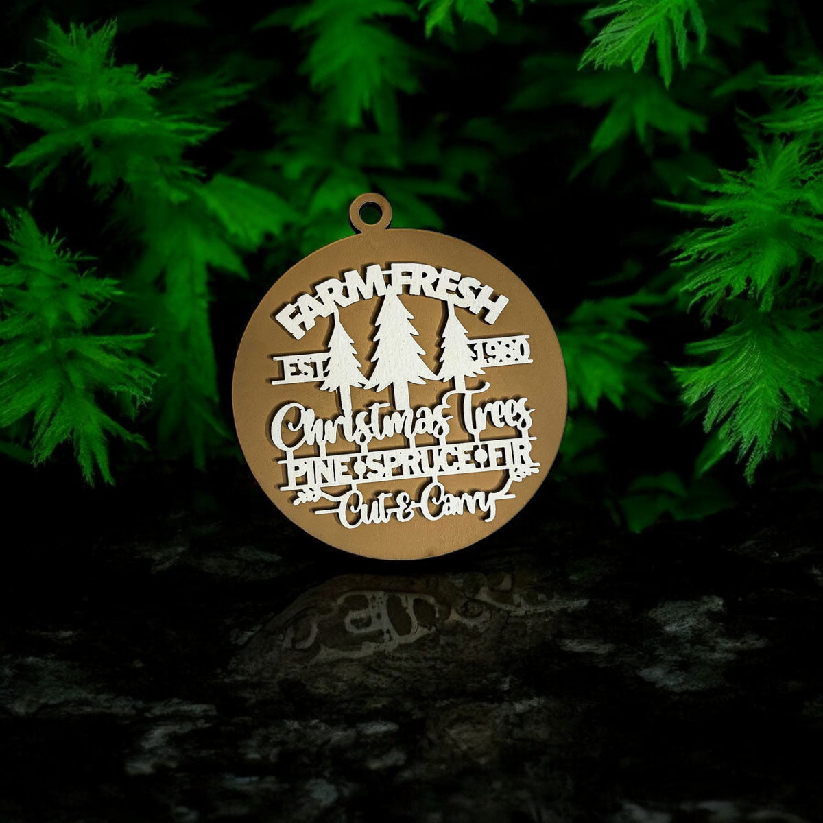 Handcrafted 3D Wooden Christmas Ornaments Farm Fresh Imperfect Set Tree Hanging Holiday Decor