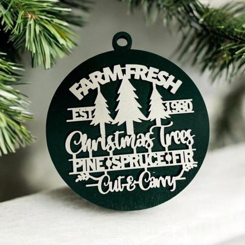 Handcrafted 3D Wooden Christmas Ornaments Farm Fresh Imperfect Set Tree Hanging Holiday Decor