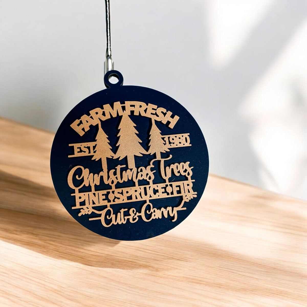Handcrafted 3D Wooden Christmas Ornaments Farm Fresh Imperfect Set Tree Hanging Holiday Decor