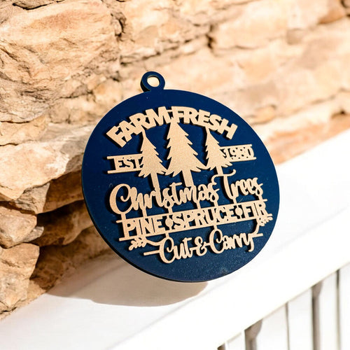 Handcrafted 3D Wooden Christmas Ornaments Farm Fresh Imperfect Set Tree Hanging Holiday Decor