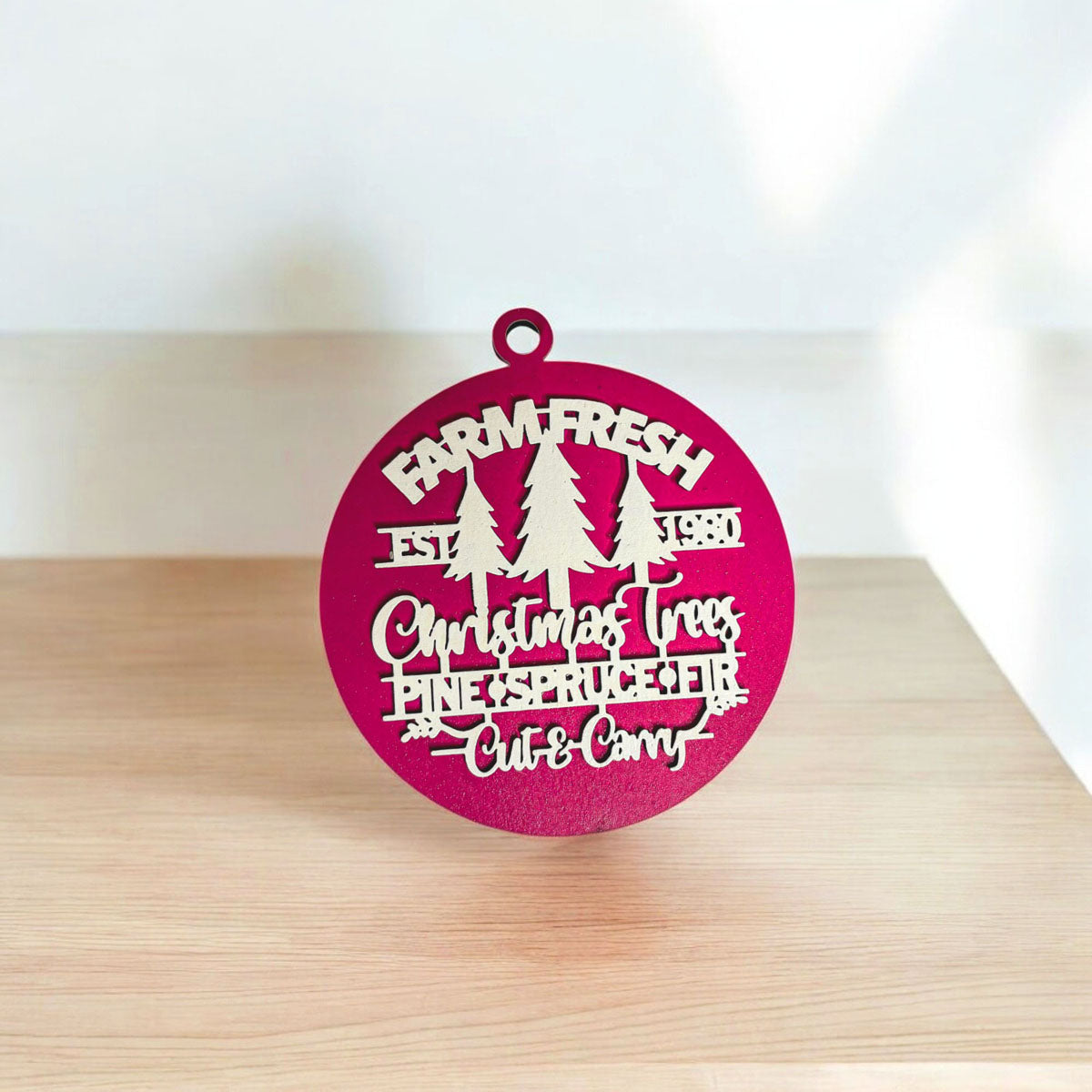 Handcrafted 3D Wooden Christmas Ornaments Farm Fresh Imperfect Set Tree Hanging Holiday Decor