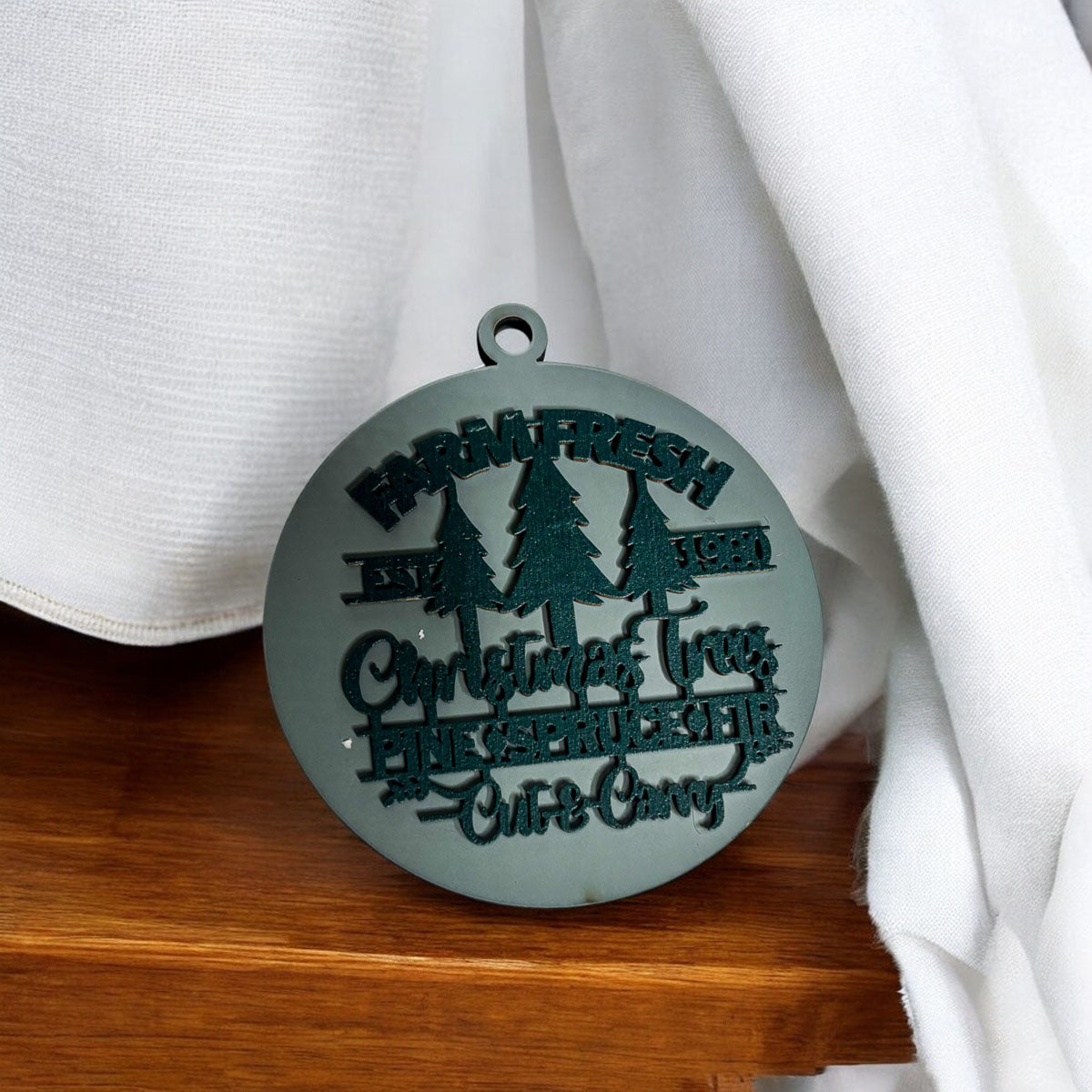 Handcrafted 3D Wooden Christmas Ornaments Farm Fresh Imperfect Set Tree Hanging Holiday Decor
