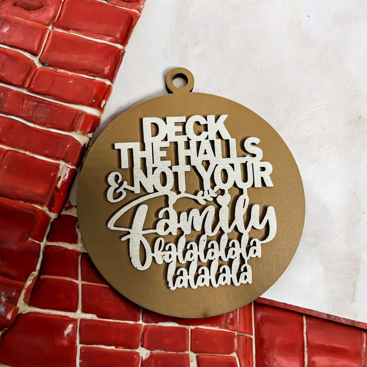 Imperfect Deck The Halls 3D Handcrafted Wooden Christmas Ornaments Set Limited Edition Hanging Decor
