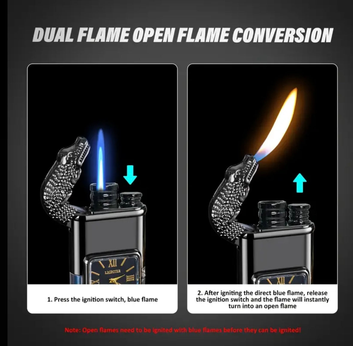Custom Dual Watch & Lighter "Gator"