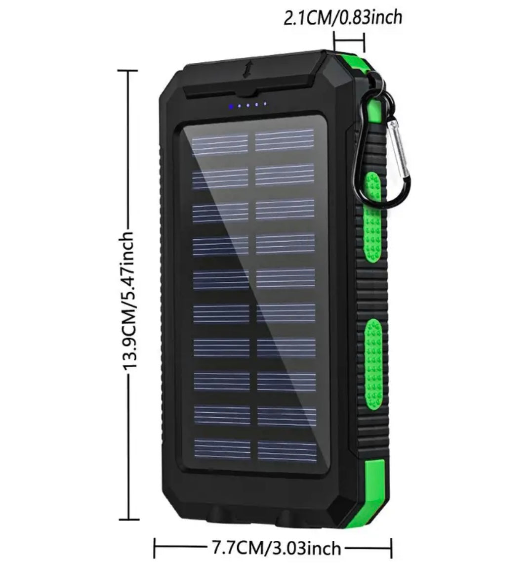30000mAh Large Capacity Portable Charger | Solar Power Bank with LED Flashlight
