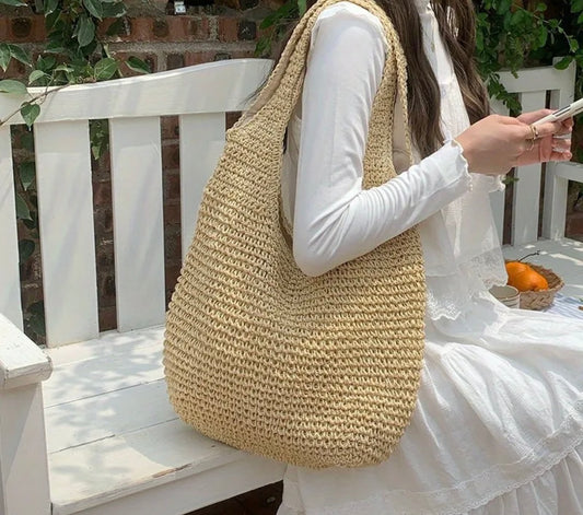 Straw Woven Tote Bag