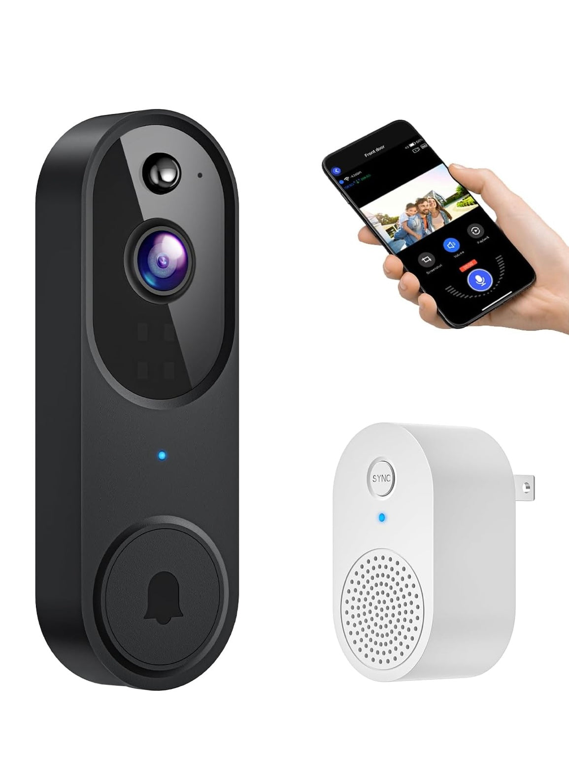 Wireless Smart 1080P Video Doorbell w/Chime