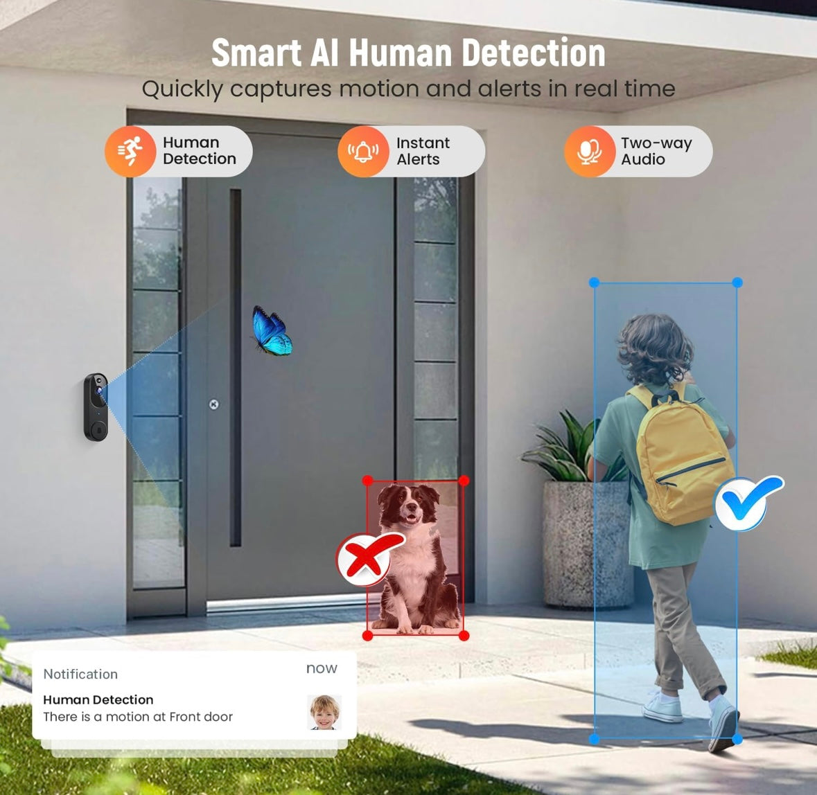 Wireless Smart 1080P Video Doorbell w/Chime