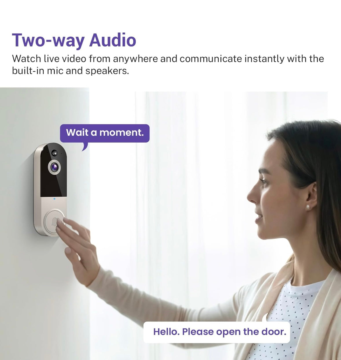 Wireless Smart 1080P Video Doorbell w/Chime