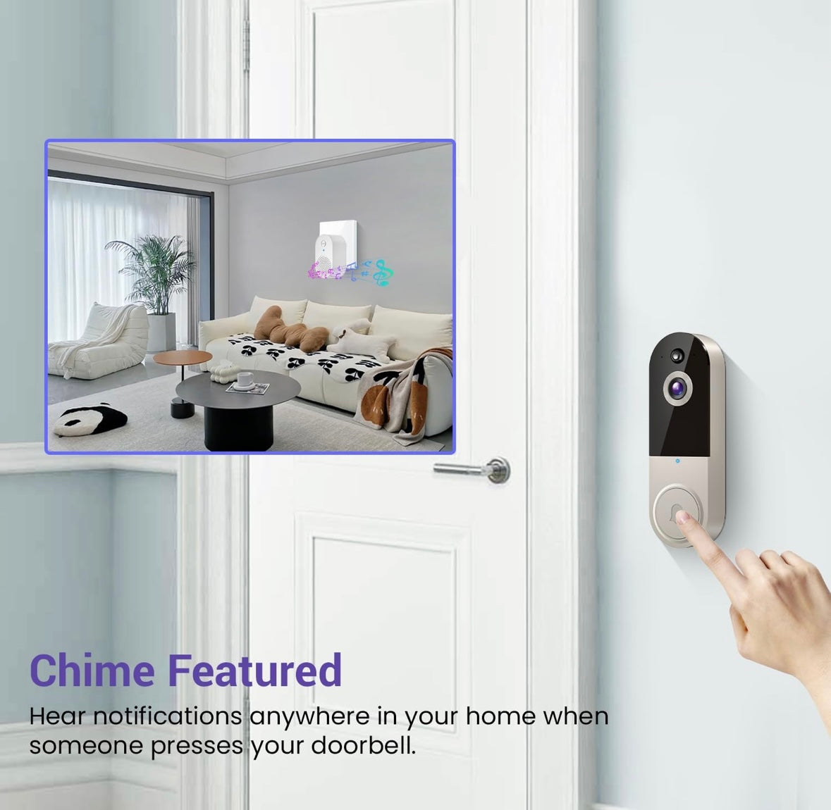 Wireless Smart 1080P Video Doorbell w/Chime