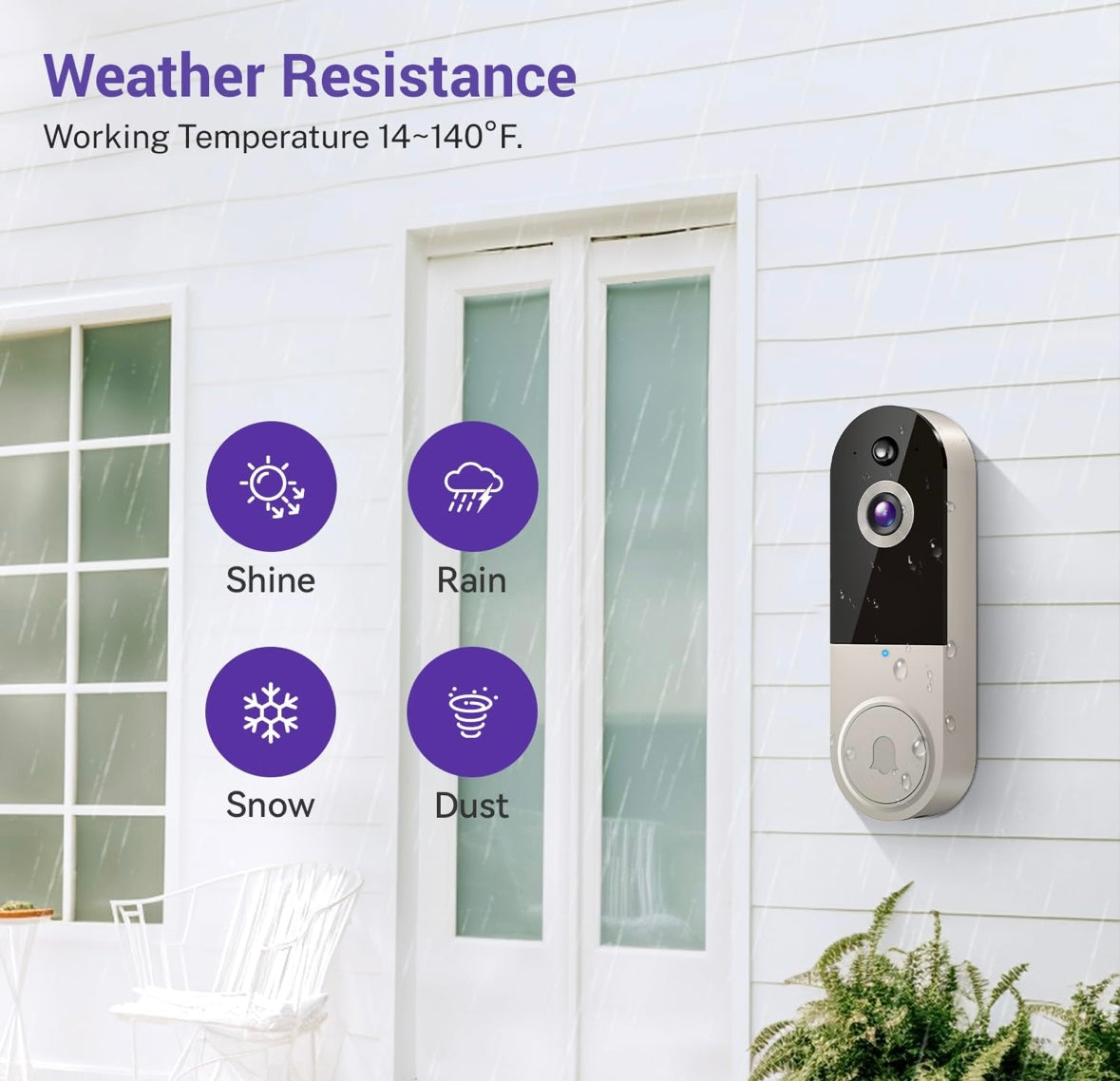 Wireless Smart 1080P Video Doorbell w/Chime