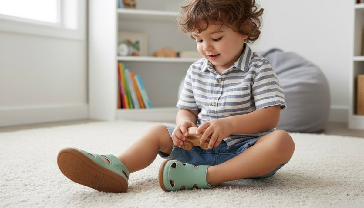 Sandalias de puntera ancha para niños pequeños | Sandalias de verano Sprout Barefoot para niños