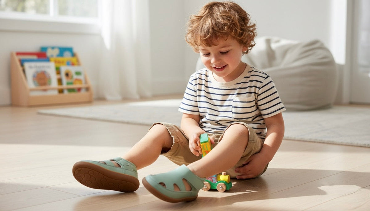 Sandalias de puntera ancha para niños pequeños | Sandalias de verano Sprout Barefoot para niños