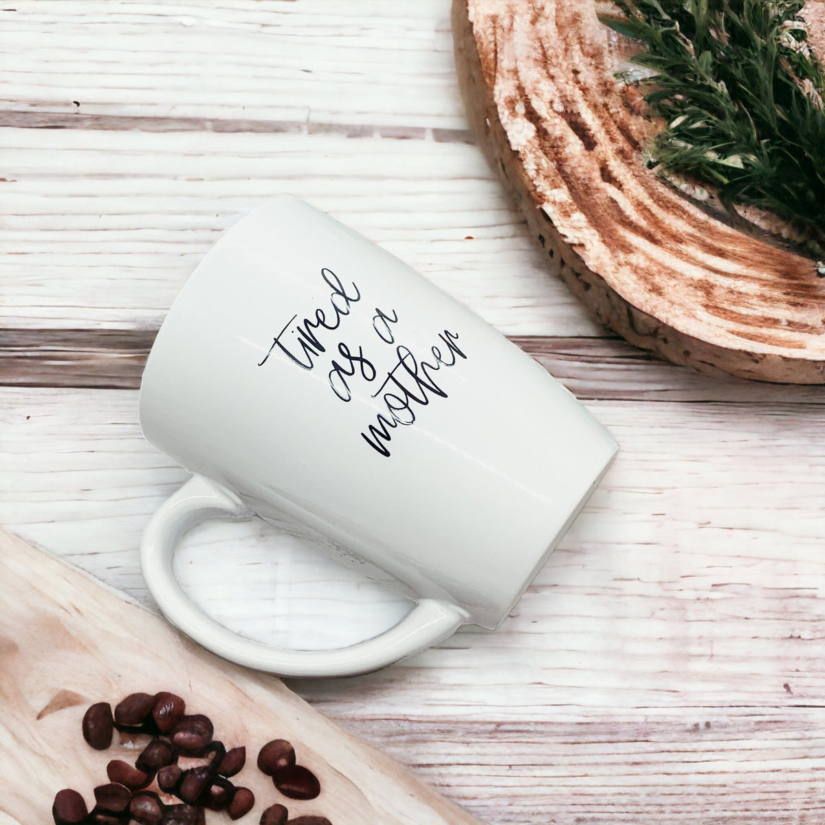 Tired As A Mother Grande Limited Edition Round 2 Mug Gift For Mom Navy Royal Blue Or White