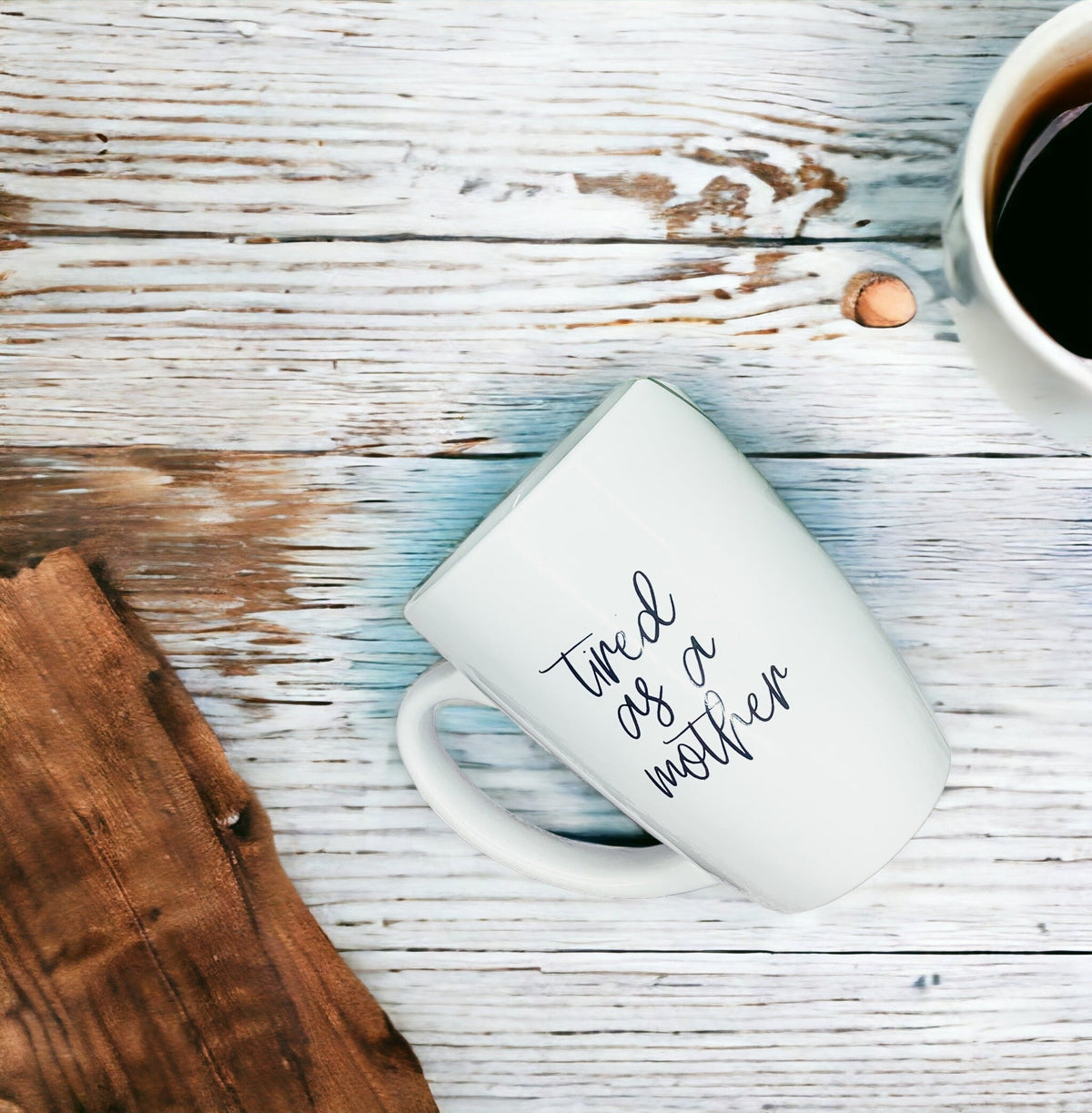 Tired As A Mother Grande Limited Edition Round 2 Mug Gift For Mom Navy Royal Blue Or White