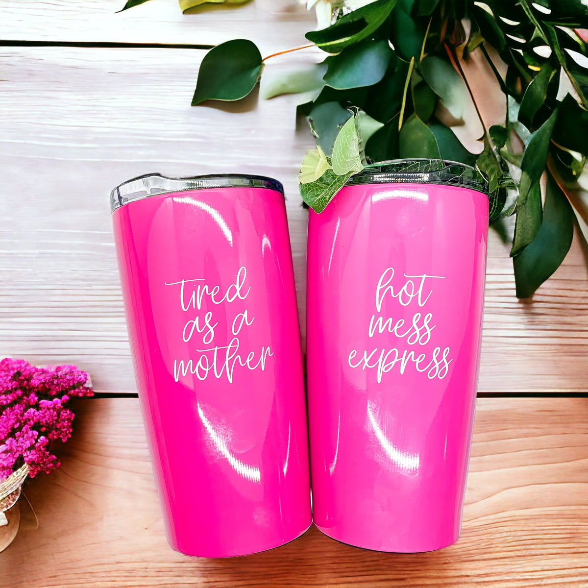 Hot Mess Pink 18oz Stainless Steel Travel Mug Vacuum Insulated Coffee Cup