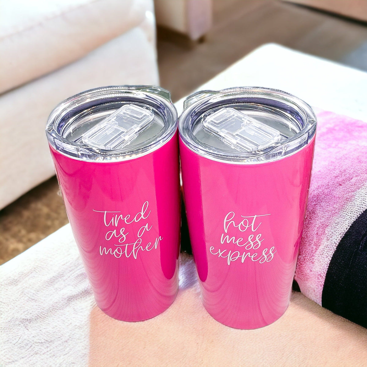 Hot Mess Pink 18oz Stainless Steel Travel Mug Vacuum Insulated Coffee Cup