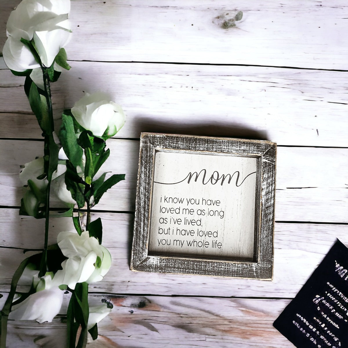 Sentimental 5 Inch Wooden Wall Sign For Mom My Whole Life Quote Decor Gift For Mother