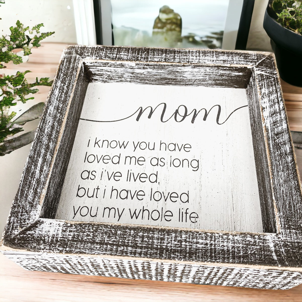 Sentimental 5 Inch Wooden Wall Sign For Mom My Whole Life Quote Decor Gift For Mother