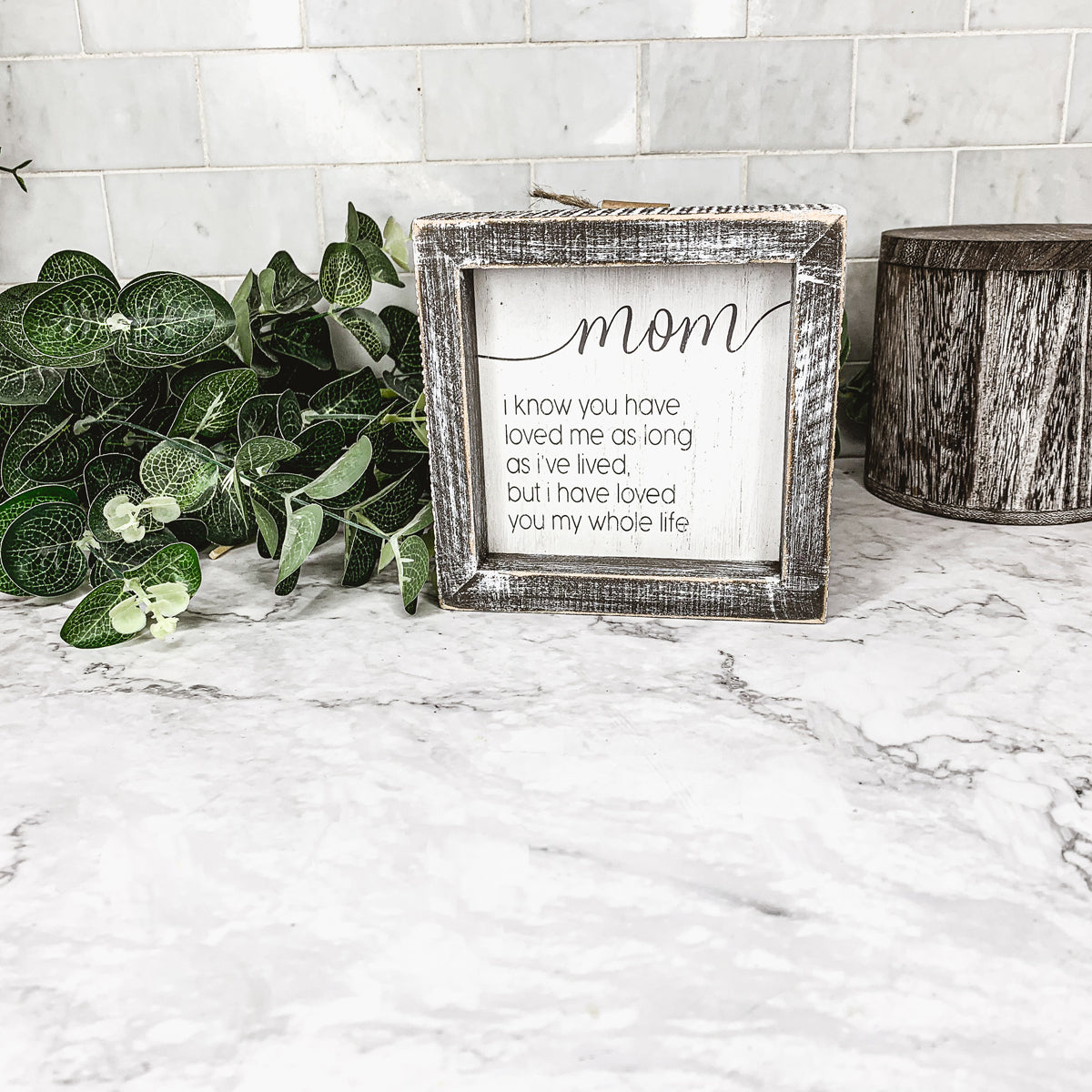 Sentimental 5 Inch Wooden Wall Sign For Mom My Whole Life Quote Decor Gift For Mother