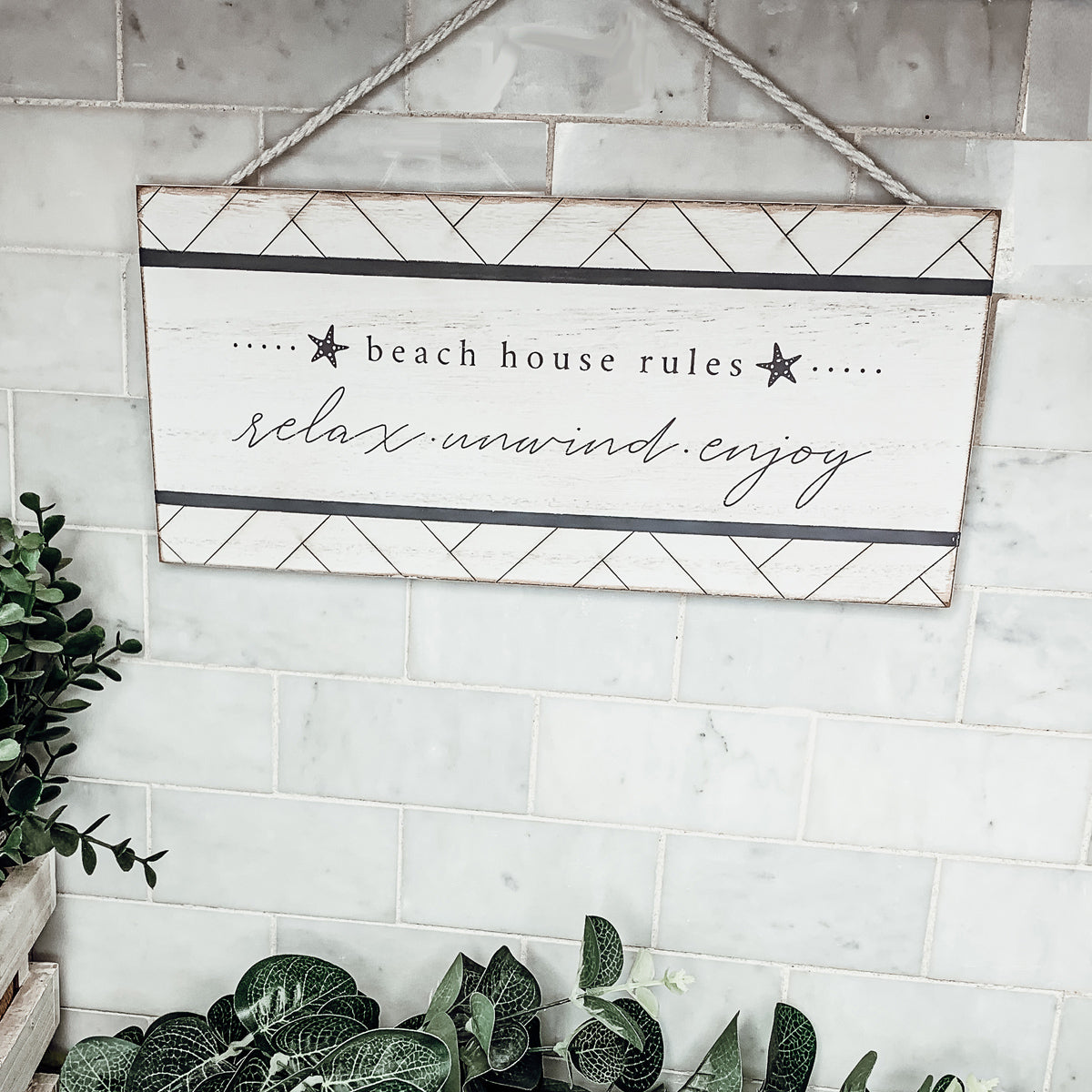 Beach House Hanging Signs - Coastal Door Wall Shelf Decor, 3 Styles, Summer