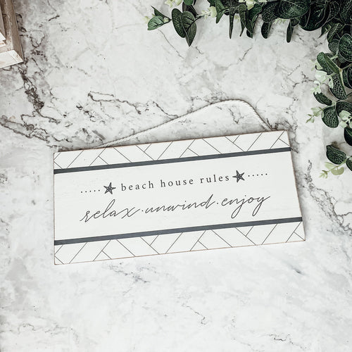 Beach House Hanging Signs - Coastal Door Wall Shelf Decor, 3 Styles, Summer