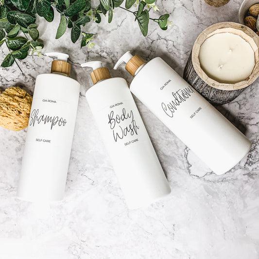 32oz White Plastic Refillable Dispenser Bottles - Reusable Soap Lotion Pump