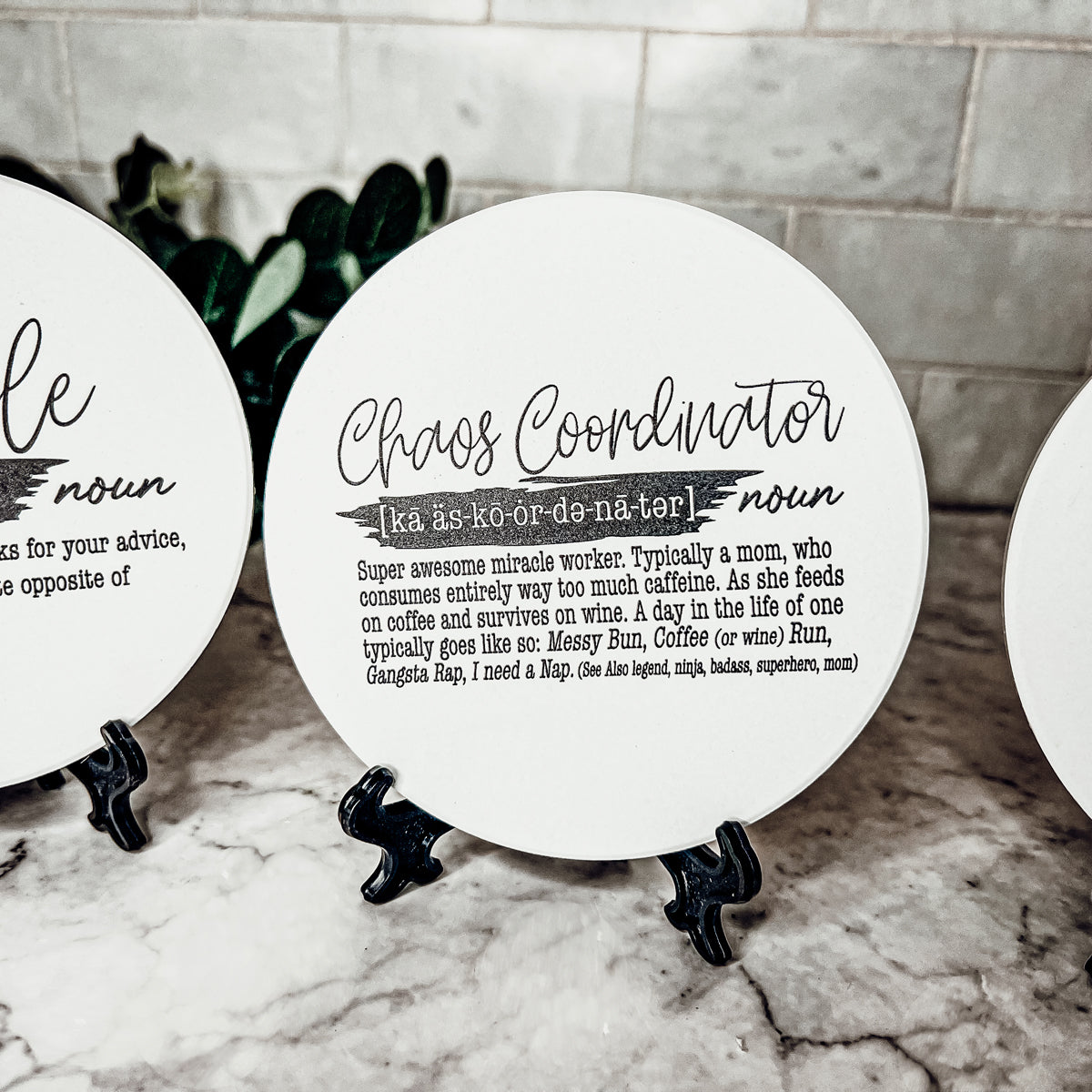 Adulting Coaster Gift Set 6 Pack Funny Quotes Coasters For Bar Countertop Decor And Display