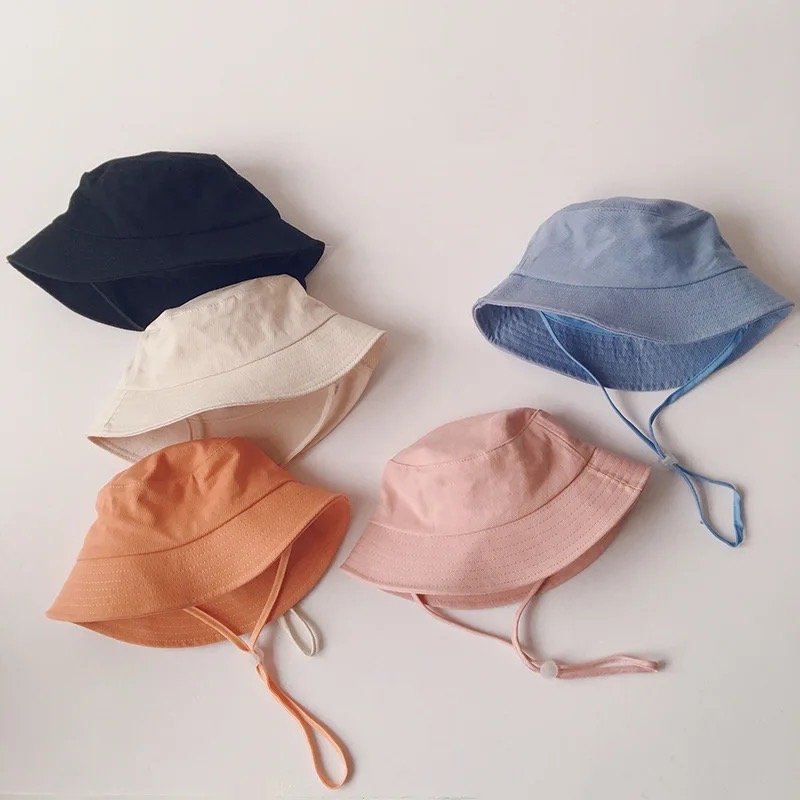 Sombrero de Sol de Lino para Niños – Sombrero Tipo Pescador para Niños Pequeños con Correa Ajustable