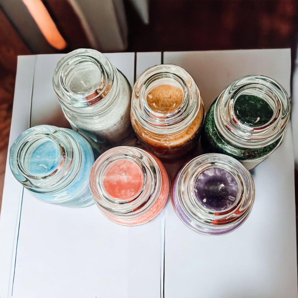 XL 24oz Two-Wick Scented Candle Clear Glass Jar With Lid 150+ Hour Burn