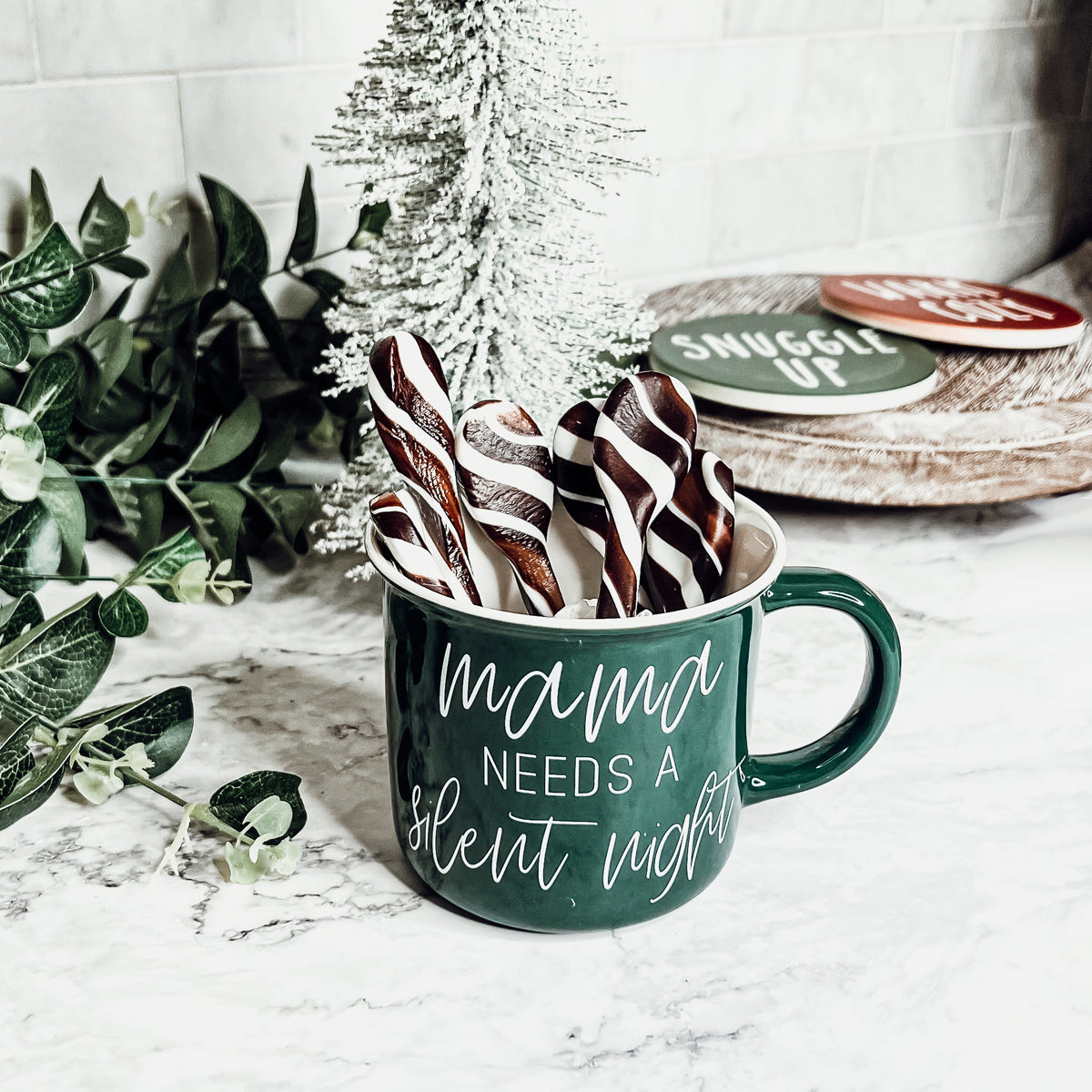 Edible Spoons 3 Flavors Peppermint Cinnamon Hot Cocoa Holiday Party Treats